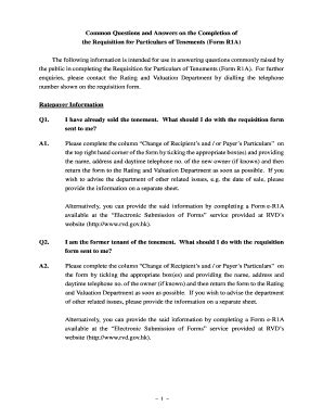 r1a form|requisition for particulars of tenements.
